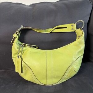 Coach Ergo Lime Green Leather Hobo Bag Vintage Y2K Shoulder Bag 9544
